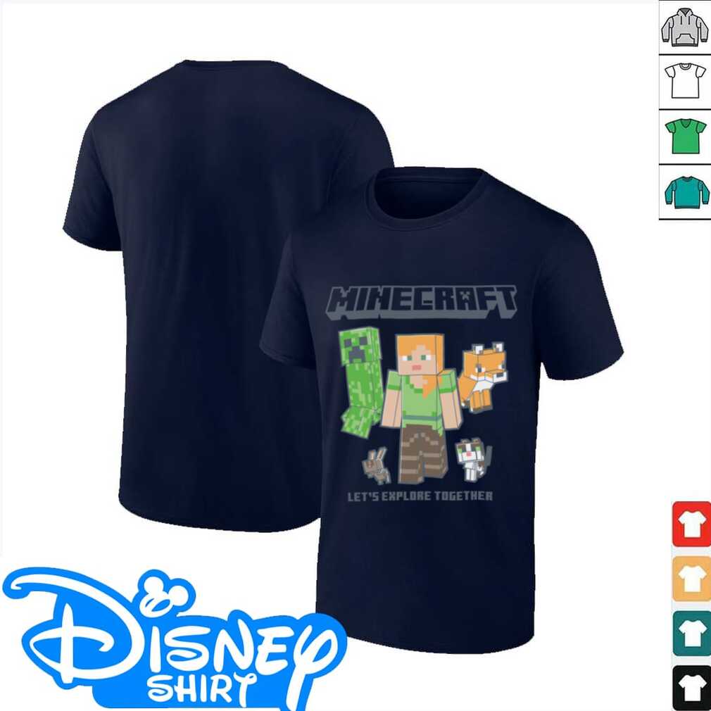 Back view of Minecraft Alex And Creeper Let's Explore Together Shirt