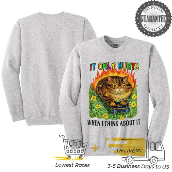 Cat it only hurts when I think about it shirt