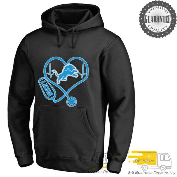 Detroit Lions Caring Hearts Nurses T shirts