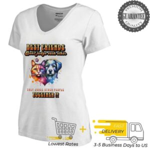Dog and cat best friends don’t judge each other they judge other people together shirt