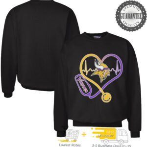 Official Minnesota Vikings Caring Hearts Nurses T shirts