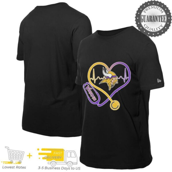 Official Minnesota Vikings Caring Hearts Nurses T shirts