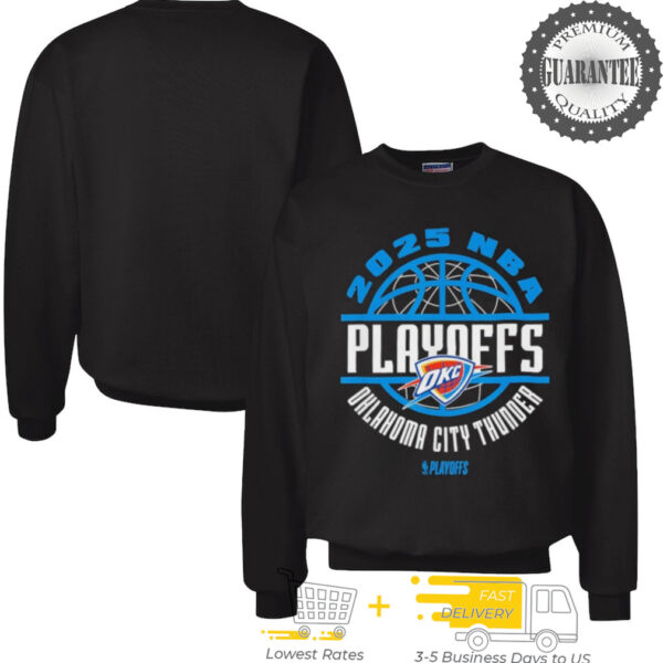 Official Oklahoma City Thunder 2025 NBA Playoffs Game Time T shirts