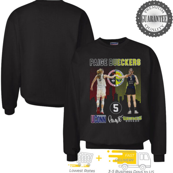 Paige Bueckers Huskies Uconn and Dallas Wings #5 WNBA shirt