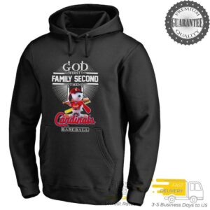 Snoopy God first family second then Cardinals baseball shirt