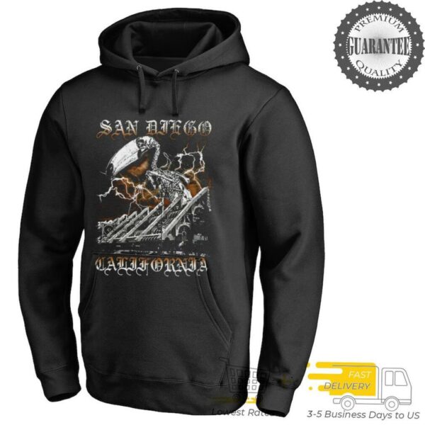 San Diego California skeleton flamingo lightning shirt