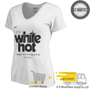 Miami Heat White Hot 2025 NBA Playoffs shirt